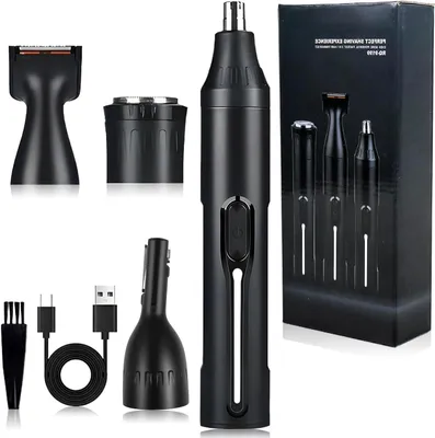 Obrázok produktu pre Prístroj na starostlivosť o pleť 4 v 1 – epilátor na tvár, zastrihávač – na odstraňovanie chĺpkov na tvári – nabíjací cez USB – 10 x 5 x 1 cm – čierna farba