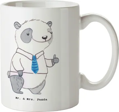 Produktbild von Mr. & Mrs. Panda Tasse Kommunikationsmanager Herz - Weiß - Geschenk, schöne, Bedruckte, Interkulturelle Kommunikation, Studium, Kaffeetasse, Teetasse, haferl