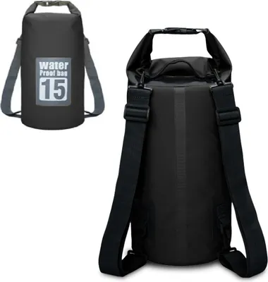 Produktbild von Drybag wasserdichter Seesack, Rollbeutel, Rucksack, Wassersack - schwarz, 15L