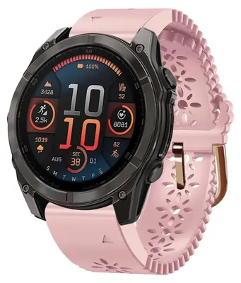 Obrázek produktu pro Pro Garmin Fenix 8 AMOLED 43mm Lace Design Prodyšný 20mm silikonový řemínek Pink