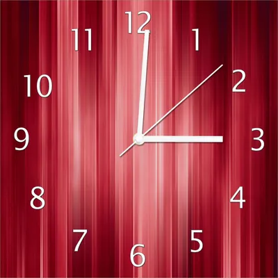 Produktbild von Wallario Design Wanduhr Rot und schwarz gestreift - Abstraktes Streifenmuster aus Echtglas, Größe 30 x 30 cm