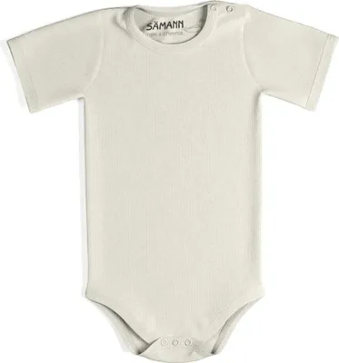 Produktbild von Baby Body aus 100% Baumwolle mit Druckknopf kurzarm gerippt 9-12 M Coconut Milk