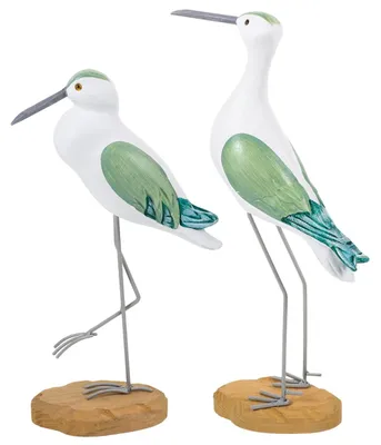 Productafbeelding van Solidchoice - Set van 2 Houten Meeuwenfiguren voor Nautische Decoratie