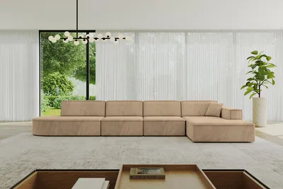 Produktbild von ALTDECOR Ecksofa in L-Form IREA-L3-v4 412x165x77 cm Beige Corner Sofa Eckcouch Couch Wohnlandschaft Cauchsofa