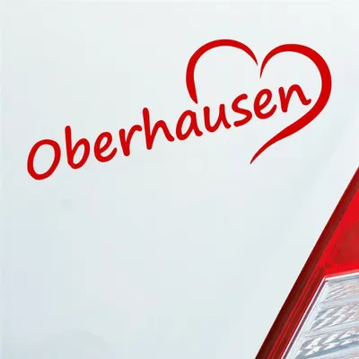 Produktbild von Auto Aufkleber Oberhausen Herz Stadt City Liebe Love 20x8 cm Rot Sticker Heckscheibenaufkleber