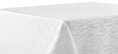 Produktbild von Tischdecke Streifen Schnörkel Tischläufer 90 x 90 cm - Weiß