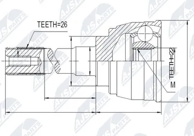 Produktbild von NTY Gelenksatz Antriebswelle Radseitig für SUZUKI Samurai SUV (SJ) NPZ-SU-006