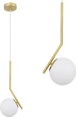 Zdjęcie produktu dla Lampa Sufitowa Wisząca Szklana Kula G106-1W Złota Biała