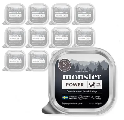 Produktbild von Monster Dog Power Chicken Paté 12x150g Getreidefreies Nassfutter für Hunde Pastete mit Huhn