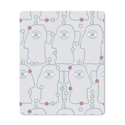 Produktbild von MuchoWow® Mauspad Mousepad Strichzeichnung - Gesicht - Muster 30x40 cm - Mousepads - Maus Mat - Pad - Mausunterlage - Mausmatten