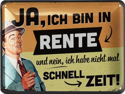 Produktbild von LANOLU Retro Blechschild Ruhestand, Geschenk zum Renteneintritt Männer, Rentner Deko zur Pensionierung Rentenbeginn,Geschenkidee 15x20cm