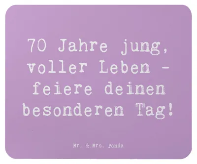 Produktbild von Mr. & Mrs. Panda Mauspad Spruch 70. Geburtstag Feier - Lavendeltraum - Geschenk, laptop, Lebensfreude, besondere Anlässe, computermatte, Happy Birthday, Mouse Pad