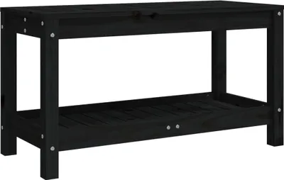 Produktbild von vidaXL Gartenbank Schwarz 82,5x35x45 cm Massivholz Kiefer