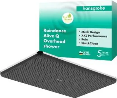 Imagen del producto de Hansgrohe Raindance Alive Q, cabezal de ducha, 210/340 mm, 1 chorro, tecnología EcoSmart, cromo