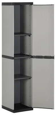 Obrázek produktu pro vidaXL Zahradní skříň se 3 policemi šedá a černá 34x40x168 cm