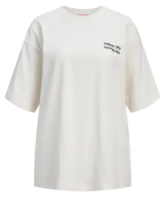 Imagen del producto de JJXX, camiseta de manga corta holgada para mujer, modelo Jxmillow, colección JRS Sp226, color "Sugar Swizzle", talla XS