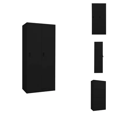 Image de vidaXL Armoire noire, 80x50x180 cm, en acier - Armoires