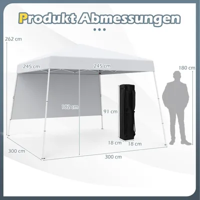 Immagine prodotto di Gazebo pieghevole 3x3m, impermeabile, protezione UV, bianco