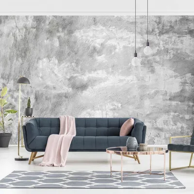 Produktbild von Fototapete Muster - Vliestapete - Bildtapete UV-beständig Zement grau 3D-Effekt Shabby Wandtapete geruchsfrei