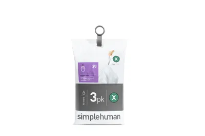 Produktbild von simplehuman Passgenaue Müllbeutel 3 x 20 Pack (60 Beutel), Code X, 80 Liter; CW0272