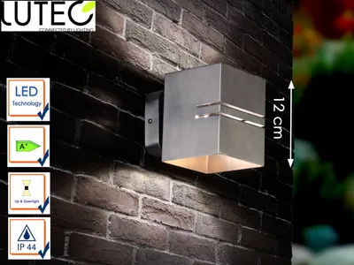 Produktbild von Edelstahl LED Außenwandleuchte TUBE, eckig, Fassadenbeleuchtung, Up & Downlight