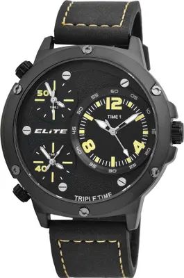Produktbild von Elite Herrenuhr mit Kunstlederionsband, 3ATM