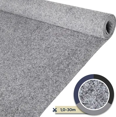 Produktbild von Primaflor Nadelfilz TURBO B1 - Grau - 2,00m x 1,00m - Meterware - Trittschalldämmender Teppich Bodenbelag, Ideal für Wohn- & Büroräume