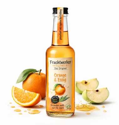Produktbild von Fruchtwerker Essig und Frucht Set - Apfel + Zitrone + Orange - 750ml