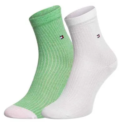 Immagine prodotto di Tommy Hilfiger - Calzini alla caviglia da donna (confezione da 2) NA700 (39,5 EU - 42,5 EU) (verde/bianco)