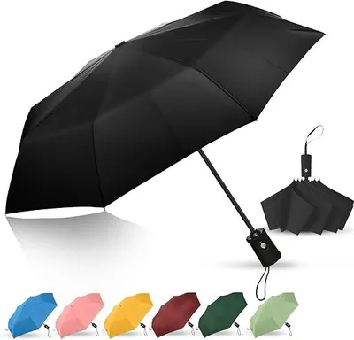 Produktbild von Taschenschirm – Reiseschirm – Kompakter faltbarer Regenschirm – Windfest – Automatik-Öffnung und -Schließung – Leicht und tragbar – Für Sonne/Regen