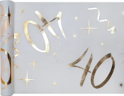 Produktbild von Tischläufer Vlies Zahl 40 gold Geburtstag 5 m Tischdekoration