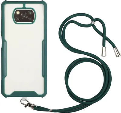 Produktbild von König Design Hülle kompatibel mit Xiaomi Poco X3 Kunststoff Handykette Cover - Case Handyhülle Grün