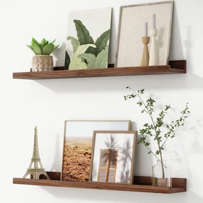 Bilderleisten-Set, 2er-Pack, 72 cm, Holz, Wandmontage, rustikal