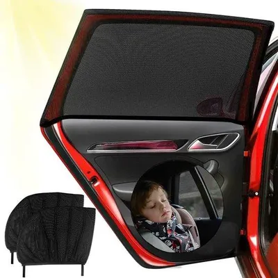 Produktbild von Famanu Auto-Sonnenschutz für Kinder mit er UV-Schutz - universelle Seitenscheibenabdeckung
