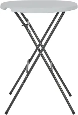 Produktbild von Wetterfester HDPE-Bartisch als Klapptisch, Weiß, 80x110 cm, mit Stahlgestell für Balkon und Garten