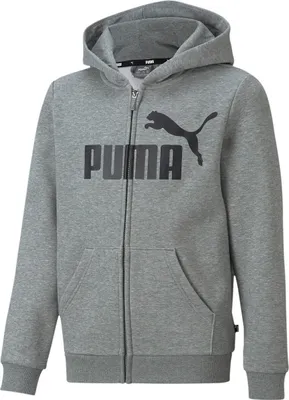 Produktbild von PUMA ESS Big Logo Full-Zip Hoodie Jungen medium gray heather 140
