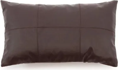 Image de Housse de coussin cuir chocolat 30x50x1cm