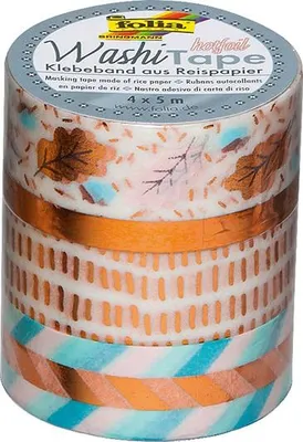 Produktbild von Folia Washitape Hotfoil Kupfer III 4er Set Klebeband aus Reispapier