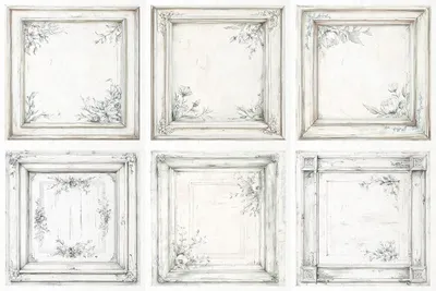 Immagine prodotto di Set di carta di riso per artigianato - ITD - RSM171 Cornici decorative, vintage, shabby chic