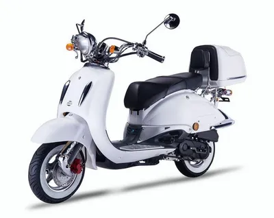 Produktbild von Motorroller Strada mit Top Case 50 ccm 25 km/h, Euro 5, weiss, Sitzbank schwarz, GT Union