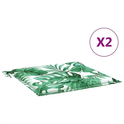 Immagine prodotto di vidaXL Cuscini per sedia 2 pezzi con motivo a foglie 40x40x3 cm in tessuto