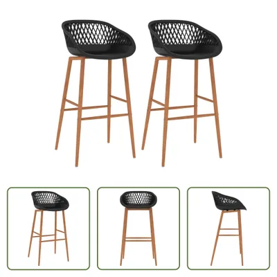 Produktbild von The Living Store Barhocker 2 Stk. Schwarz