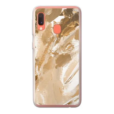 Produktbild von MuchoWow® Handyhülle Schutzhülle Hülle für Samsung Galaxy A20e Farbe - Gold - Beige Silikon Softcase Handy Hülle - Abdeckung