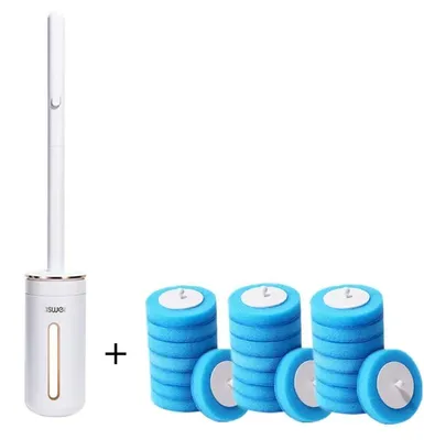 Obrázek produktu pro Jednorázová toaletní kartáč, design pro montáž na zeď, více náhradních hlavic, sada štětců 3