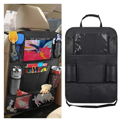 Produktbild von Autositz-Organizer Oxford-Gewebe mit Tablet-Fach und Rücksitzschutz 62x42cm