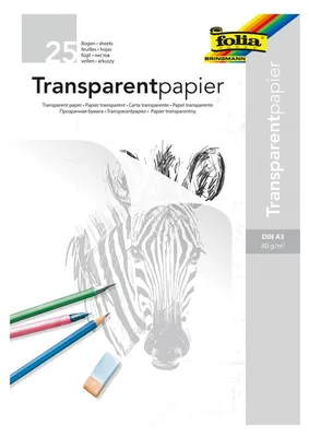 Transparentpapier Block A3, 80 g/m², 25 Blatt, weiß