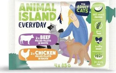 Produktbild von Animal Island - Everyday Huhn und Rind - (2+2)x 85g