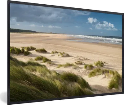 Produktbild von MuchoWow® MuchoWow® Gerahmtes Poster Sand - Düne - Meer 90x60 cm - Poster mit zchwarzem Bilderrahmen - Fotorahmen - Foto-Plakat
