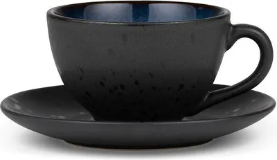 Image de Bitz Tasse avec soucoupe 240 ml noir bleu foncé