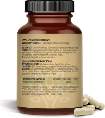 Produktbild von BODYLAB Kurkuma Pulver - 180 Kapseln